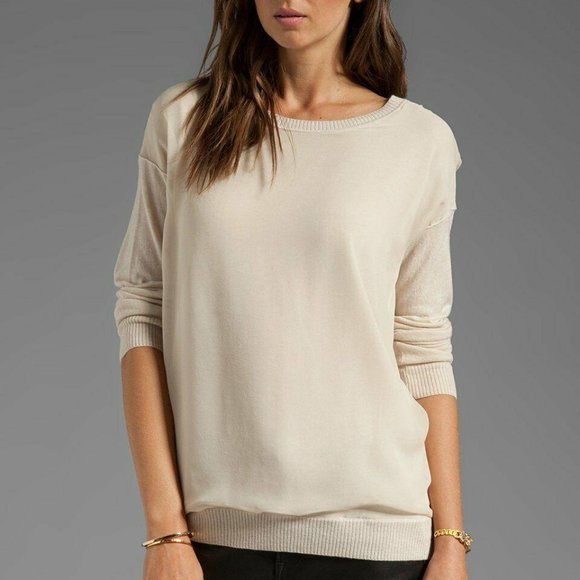 Vince Sweaters - Vince Chiffon Overlay Cashmere Sweater Small Nwot